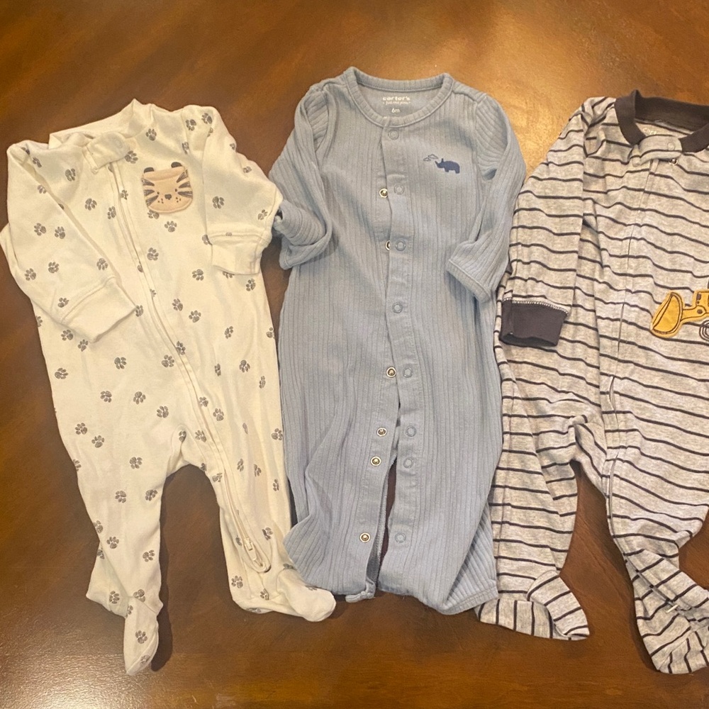 3 Carters Sleepers baby boy 6 mo